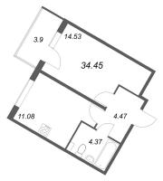 1 ккв № 35 Корп.: 5.5 Уч. Золотая рыбка , Секция 2  в ЖК Любоград