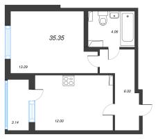1 ккв № 86 Корп.: 2.2 Уч. Кот-Баюн , Секция 3  в ЖК Любоград