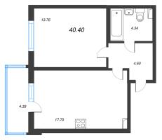 2 ккв (Евро) № 78 Корп.: 2.2 Уч. Кот-Баюн , Секция 3  в ЖК Любоград