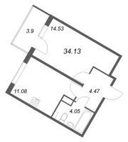 1 ккв № 47 Корп.: 5.5 Уч. Золотая рыбка , Секция 2  в ЖК Любоград
