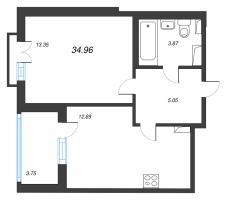 1 ккв № 164 Корп.: 2.3 Уч. Кот-Баюн , Секция 6  в ЖК Любоград