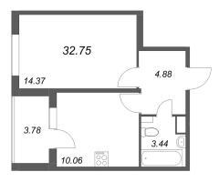 1 ккв № 78 Корп.: 4.3 Уч. Золотая рыбка , Секция 3  в ЖК Любоград