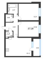 3 ккв (Евро) № 123 Корп.: 4.1 Уч. Золотая рыбка , Секция 4  в ЖК Любоград