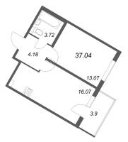 2 ккв (Евро) № 82 Корп.: 5.5 Уч. Золотая рыбка , Секция 3  в ЖК Любоград