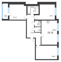 4 ккв (Евро) № 81 Корп.: 2.2 Уч. Кот-Баюн , Секция 3  в ЖК Любоград