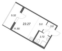 Студия № 88 Корп.: 5.5 Уч. Золотая рыбка , Секция 3  в ЖК Любоград