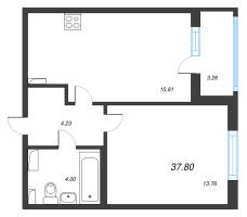 2 ккв (Евро) № 118 Корп.: 2.2 Уч. Кот-Баюн , Секция 5  в ЖК Любоград