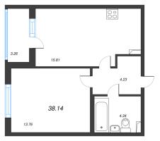 2 ккв (Евро) № 82 Корп.: 2.3 Уч. Кот-Баюн , Секция 3  в ЖК Любоград