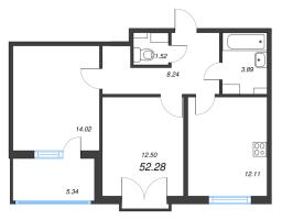 2 ккв № 109 Корп.: 2.1 Уч. Кот-Баюн , Секция 4  в ЖК Любоград