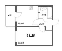 1 ккв № 244 Корп.: 7.1 Уч. Царевна-лягушка , Секция 8  в ЖК Любоград
