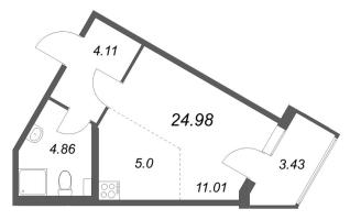 Студия № 30 Корп.: 5.5 Уч. Золотая рыбка , Секция 2  в ЖК Любоград
