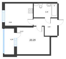 1 ккв № 1 Корп.: 3.1 Уч. Витязь , Секция 1  в ЖК Любоград