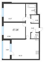 3 ккв (Евро) № 13 Корп.: 4.1 Уч. Золотая рыбка , Секция 1  в ЖК Любоград