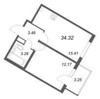 2 ккв (Евро) № 66 Корп.: 5.5 Уч. Золотая рыбка , Секция 2  в ЖК Любоград