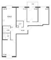 5 ккв (Евро) № 248 Корп.: 5.5 Уч. Золотая рыбка , Секция 7  в ЖК Любоград