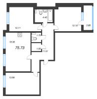 4 ккв (Евро) № 112 Корп.: 2.2 Уч. Кот-Баюн , Секция 5  в ЖК Любоград