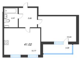 2 ккв (Евро) № 119 Корп.: 2.3 Уч. Кот-Баюн , Секция 5  в ЖК Любоград