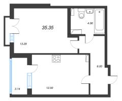 1 ккв № 101 Корп.: 2.3 Уч. Кот-Баюн , Секция 3  в ЖК Любоград