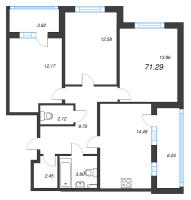3 ккв № 71 Корп.: 4.1 Уч. Золотая рыбка , Секция 3  в ЖК Любоград