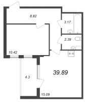 2 ккв (Евро) № 120 Корп.: 3.2 Уч. Витязь , Секция 5  в ЖК Любоград