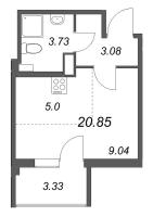 Студия № 147 Корп.: 5.5 Уч. Золотая рыбка , Секция 4  в ЖК Любоград