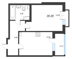 1 ккв № 128 Корп.: 2.3 Уч. Кот-Баюн , Секция 5  в ЖК Любоград