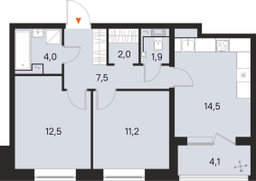 2 ккв № 415 Корп.: 2 , Секция 5  в ЖК М36