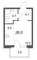 Студия № 5 Корп.: 1 , Секция 1  в ЖК М36