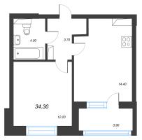 1 ккв № 361 Корп.: 2 , Секция 4  в ЖК М36