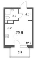 Студия № 19 Корп.: 1 , Секция 1  в ЖК М36