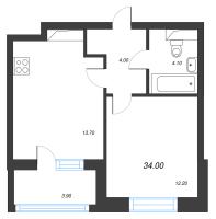 1 ккв № 355 Корп.: 2 , Секция 4  в ЖК М36