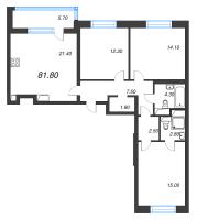 4 ккв (Евро) № 417 Корп.: 2 , Секция 5  в ЖК М36