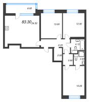 4 ккв (Евро) № 353 Корп.: 2 , Секция 4  в ЖК М36