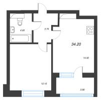 1 ккв № 463 Корп.: 2 , Секция 6  в ЖК М36