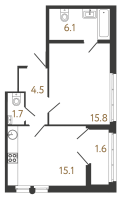 2 ккв (Евро) № 171 Корп.: 1 , Секция 5  в ЖК МИРЪ