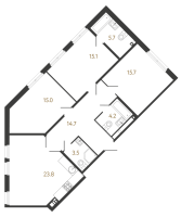 4 ккв (Евро) № 247 Корп.: 2 , Секция 9  в ЖК МИРЪ