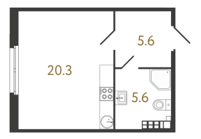 Студия № 77 Корп.: 1 , Секция 3  в ЖК МИРЪ