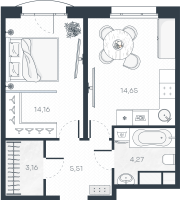 1 ккв № 30 Корп.: 1 , Секция 1  в ЖК MONODOM-ART