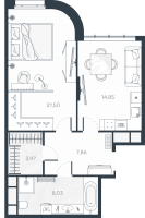 1 ккв № 76 Корп.: 1 , Секция 2  в ЖК MONODOM-ART