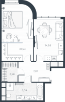 1 ккв № 92 Корп.: 1 , Секция 2  в ЖК MONODOM-ART