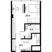 1 ккв № НА-326 Корп.: 1 , Секция 1  в ЖК МОСКО