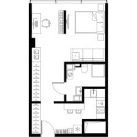 1 ккв № НА-225 Корп.: 1 , Секция 1  в ЖК МОСКО