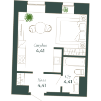 Студия № 138H, Секция 6  в ЖК Мадонна Бенуа