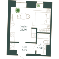 Студия № 132H, Секция 6  в ЖК Мадонна Бенуа