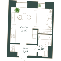 Студия № 153H, Секция 6  в ЖК Мадонна Бенуа