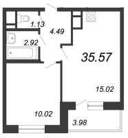 2 ккв (Евро) № 163т Корп.: 3 Уч. 30 , Секция 6  в ЖК Магеллан