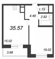 2 ккв (Евро) № 162т Корп.: 3 Уч. 30 , Секция 6  в ЖК Магеллан