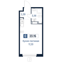 Студия № 82 Корп.: 2 , Секция 2  в ЖК Максималист