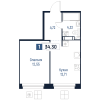 1 ккв № 269 Корп.: 1 , Секция 3  в ЖК Максималист