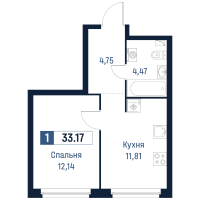 1 ккв № 536 Корп.: 2 , Секция 5  в ЖК Максималист